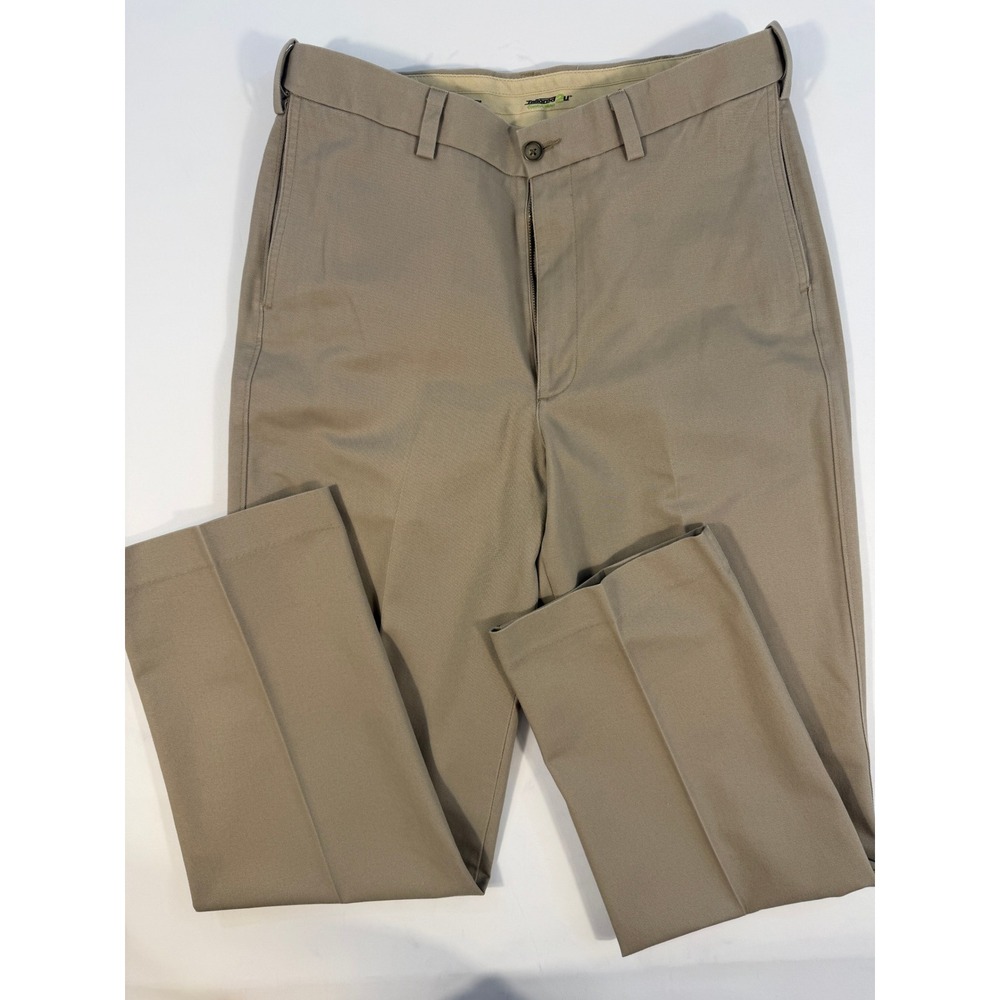 Savane Chinos Mens 32x32 Khaki Tan Excellent Flat Front Straight Leg Twill Pants
